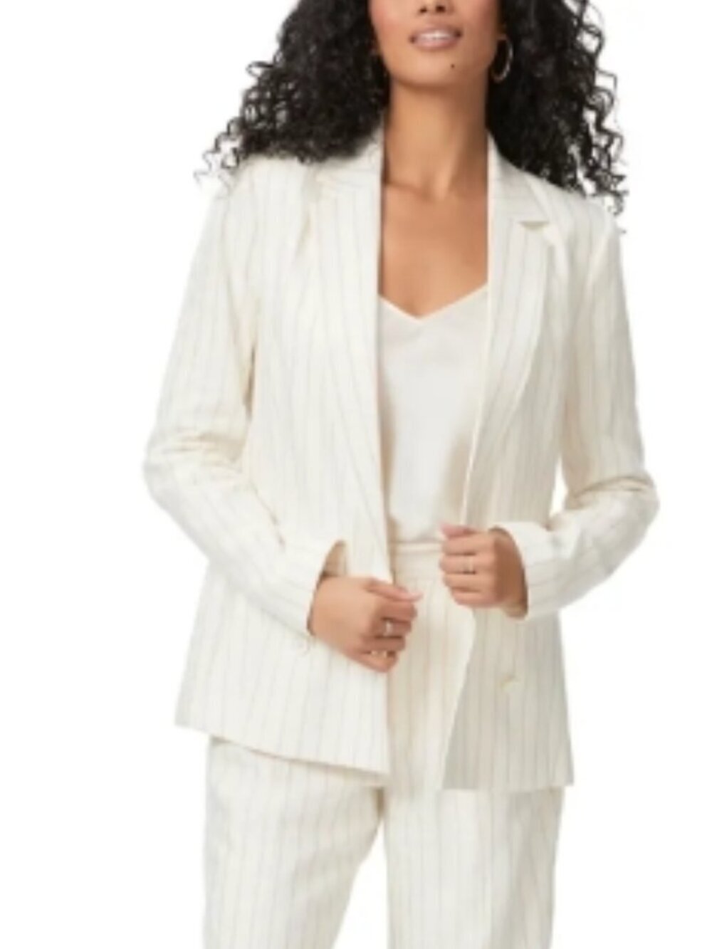 PAIGE Rosette Stripe Double‑Breasted Linen‑Blend Blazer Afterglow Multi 4 NWT